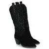 Sale Cowboy Boots CROSTA BLACK STRASS- schwarz Damen Stiefel
