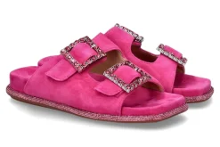 Online Pantolette SUEDE- fuxia Damen Pantoletten