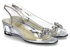 Outlet Azuree Cannes Keilsandale MARCEL METIS ARGENT MOTIF CRISTAL Damen Sandalen | Keilschuhe
