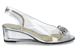 Outlet Azuree Cannes Keilsandale MARCEL METIS ARGENT MOTIF CRISTAL Damen Sandalen | Keilschuhe