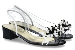 Online Azuree Cannes Sandale MOCALI NOIR BLANCO Damen Sandalen