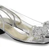 New Azuree Cannes Sandalette NUAGO METAL ARGENT MOTF GOUTTES TRANSPARENTES Damen Sandalen