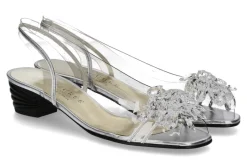 New Azuree Cannes Sandalette NUAGO METAL ARGENT MOTF GOUTTES TRANSPARENTES Damen Sandalen