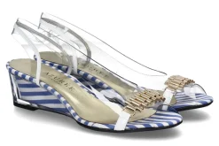 Discount Azuree Cannes Sandalette MURI TISSU blau/weiss Damen Sandalen