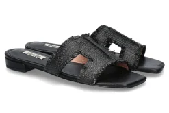 Fashion Pantolette DAHLIA Bast schwarz Damen Pantoletten