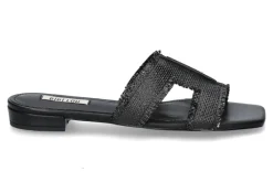 Fashion Pantolette DAHLIA  Bast schwarz Damen Pantoletten
