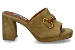 Fashion Pantolette VELOUR OLIVE GREEN Damen Pantoletten