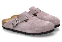 Sale Clogs BOSTON SCHMAL VELOURLEDER- faded purple Damen Pantoletten | Hausschuhe