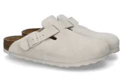 Best Clogs BOSTON BS VELOURSLEDER- antique white Damen Pantoletten