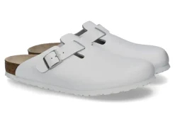 Outlet Clogs BOSTON SCHMAL NATURLEDER WEIß (38) Damen Pantoletten | Hausschuhe