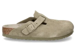 Sale Clogs BOSTON SCHMAL VELOURS- faded khaki/grün Damen Pantoletten | Hausschuhe