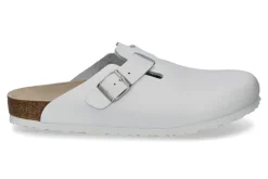 Outlet Clogs BOSTON SCHMAL NATURLEDER WEIß (38) Damen Pantoletten | Hausschuhe