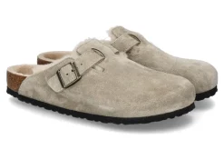 Online Herren- Clogs BOSTON VL NORMAL VELOURSLEDER- taupe Herren Warmgefüttert | Hausschuhe