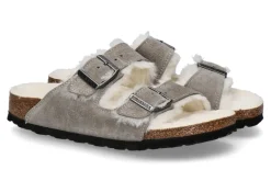 Best Pantolette ARIZONA FUR STONE COIN SCHMALE WEITE Damen Pantoletten | Warmfutter