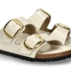 Sale Pantolette ARIZONA BIG BUCKLE NATURLEDER LACK- high-shine ecru Damen Pantoletten
