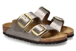 Best Pantolette ARIZONA SCHMAL BIG BUCKLE- graceful taupe Damen Pantoletten | Hausschuhe