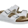 Discount Pantolette ARIZONA SCHMAL BIRKO-FLOR WEIß (36) Herren Hausschuhe | Offene Schuhe