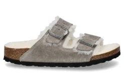 Best Pantolette ARIZONA FUR STONE COIN SCHMALE WEITE Damen Pantoletten | Warmfutter