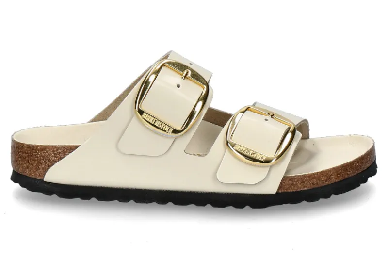 Sale Pantolette ARIZONA BIG BUCKLE NATURLEDER LACK- high-shine ecru Damen Pantoletten