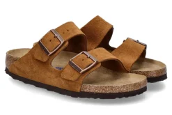 New Pantolette SCHMAL ARIZONA BS VELOURSLEDER MINK Damen Pantoletten | Hausschuhe