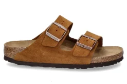 New Pantolette SCHMAL ARIZONA BS VELOURSLEDER MINK Damen Pantoletten | Hausschuhe