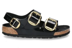 Outlet Sandale MILANO SCHMAL BIG BUCKLE- high shine black Damen Sandalen