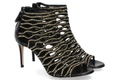Clearance Sandale MINORCA NERO ORO Damen Sandalen | Peeptoes