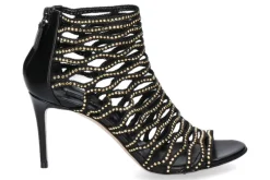Clearance Sandale MINORCA NERO ORO Damen Sandalen | Peeptoes