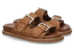 New Pantolette leather slide ethnic tan Damen Pantoletten | Hausschuhe