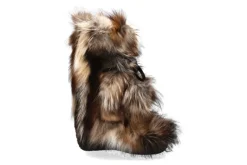 Discount Fellstiefel MIX BEIGE FOX POM POM Fuchsfell Damen Fellstiefel | Warmfutter