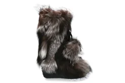 Sale Fellstiefel SILVER FOX POM POM Fuchsfell Damen Fellstiefel | Warmfutter