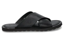 Sale Pantolette LEATHER BLACK Herren Offene Schuhe