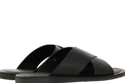 Clearance Pantolette LEATHER M7767 BLACK Herren Offene Schuhe