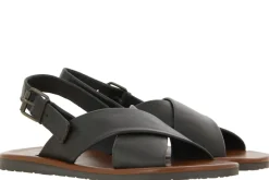 Outlet Sandale LEATHER DARK BROWN Herren Offene Schuhe