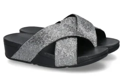 Fashion Pantolette LULU GLITTERBALL CROSS- silver Damen Pantoletten