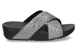 Fashion Pantolette LULU GLITTERBALL CROSS- silver Damen Pantoletten