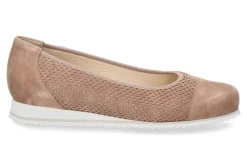 Hot Keilballerina PIACENZA G-WEITE SAMTZIEGE- cappuccino Damen Ballerinas