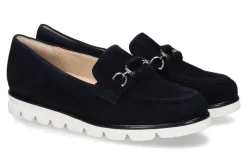 Discount Slipper PISA Samtziege dunkelblau Damen Slipper