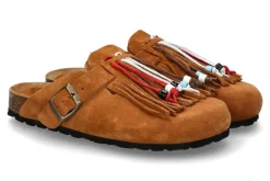 Discount Pantolette DANDARA FRANGE SUEDE- setter/cognacbraun Damen Pantoletten | Hausschuhe