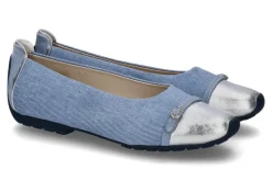 Best Ballerina 1111 NAPPA TESSUTO- jeans/ silber Damen Ballerinas