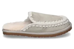 Best Pantolette gefüttert SLIPPER FULL ESKIMO STITCH- silber Damen Pantoletten | Hausschuhe