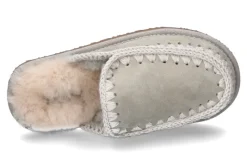 Best Pantolette gefüttert SLIPPER FULL ESKIMO STITCH- silber Damen Pantoletten | Hausschuhe