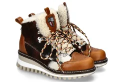 Clearance Boots gefüttert ERIKA RINDSLEDER- braun/weiss Damen Stiefel | Stiefeletten