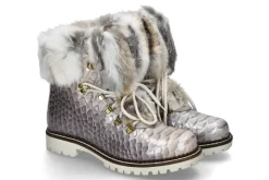 Best Stiefelette KANNINCHENFELL GRAU GLITTER (36) Damen Stiefel | Stiefeletten