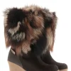 Best Fellstiefel ANGELICA BROWN Damen Fellstiefel | Keilschuhe