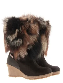 Best Fellstiefel ANGELICA BROWN Damen Fellstiefel | Keilschuhe