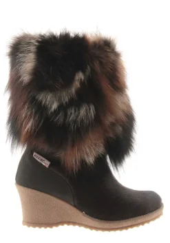 Best Fellstiefel ANGELICA BROWN Damen Fellstiefel | Keilschuhe