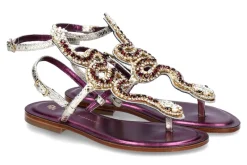 Best Sandale PITONE ORO VIOLA Damen Sandalen