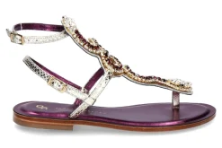 Best Sandale PITONE ORO VIOLA Damen Sandalen