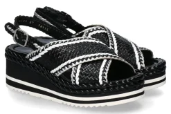 Best Keilsandale PADOVA vira negro bianco Damen Sandalen | Keilschuhe